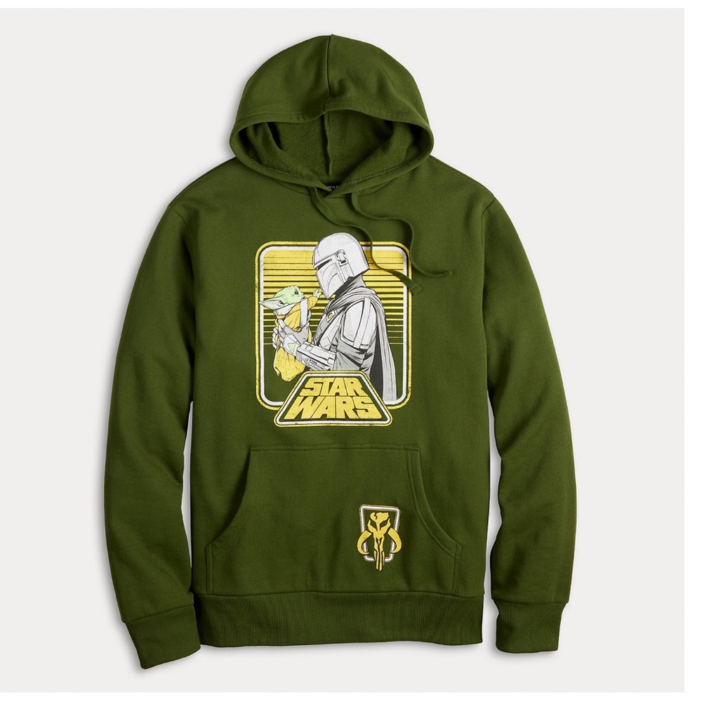 Star Wars Mandalorian Grogu Long Sleeve Fleece Hoodie - Picture 2 of 4